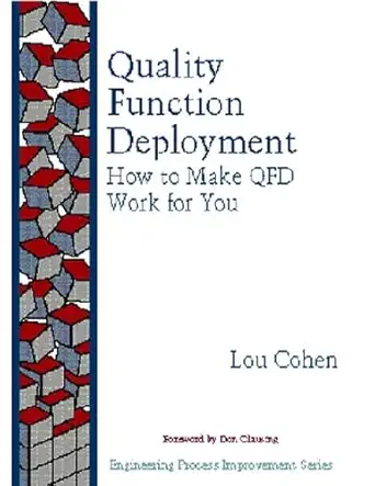 quality function deployment how to make qfd work for you 1st edition lou cohen 0201633302, 978-0201633306