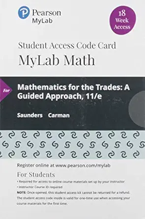 mathematics for the trades a guided approach mylab math with pearson etext access code 1st edition hal