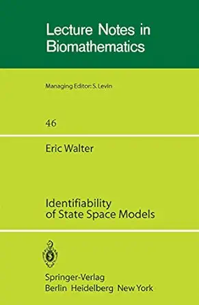identifiability of state space models with applications to transformation systems 1st edition e walter