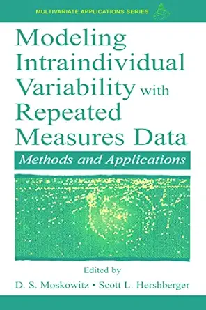 modeling intraindividual variability with repeated measures data 1st edition scott l hershberger ,d s