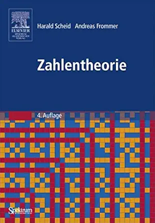 zahlentheorie 1st edition harald scheid ,andreas frommer 3827416922, 978-3827416926