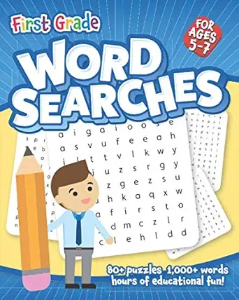 first grade word searches 80+ puzzles 1000+ words hours of educational fun for ages 5 7 1st edition zack