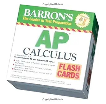 barrons ap calculus flash cards covers calculus ab and bc topics 1st edition david bock m s 0764194216,
