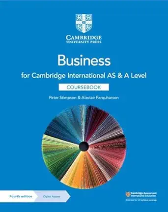 cambridge international as and a level business coursebook with digital access 1st edition peter stimpson