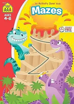 school zone mazes workbook 96 pages pre k preschool kindergarten mazes puzzles wide paths problem solving