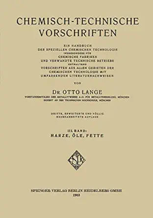 chemisch technische vorschriften 1st edition dr otto lange 3662314533, 978-3662314531