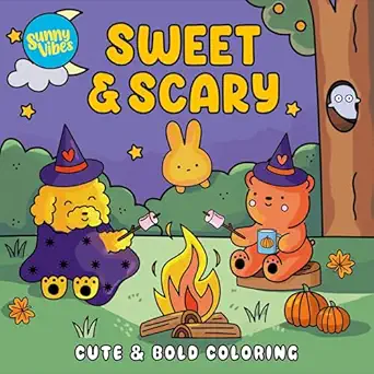 sweet and scary coloring book a fun halloween scenes to color a 20 perforated pages thick art paper with