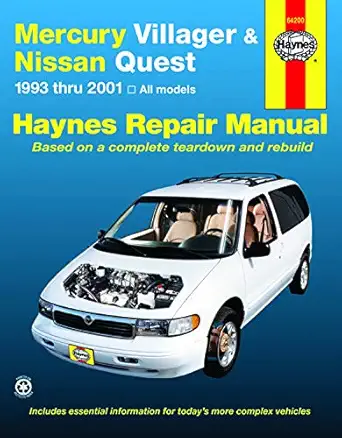 mercury villager and nissan quest haynes repair manual 1st edition haynes 156392448x, 978-1563924484