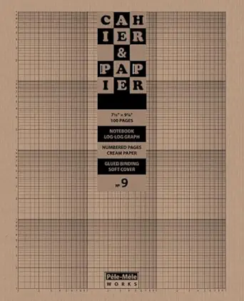 cahier and papier #9 log log graph 7 5 a 9 25 notebook 1st edition ashkan mashhour 1939619386, 978-1939619389