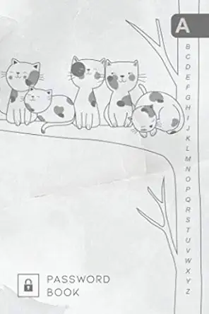 password book 4x6 mini password notebook organizer a z alphabetical tabs printed cute cats on tree branch