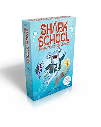 shark school shark tastic collection books 1 4 deep sea disaster lights camera hammerhead squid napped the