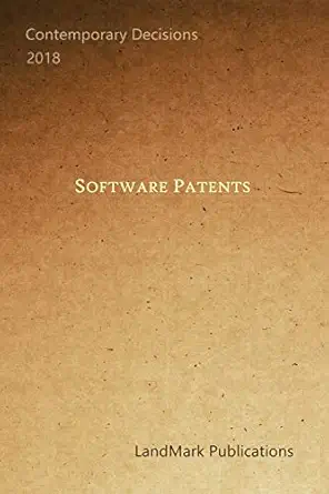 software patents 1st edition landmark publications 1726619990, 978-1726619998