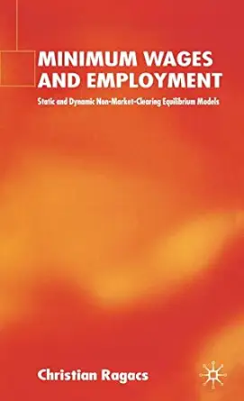 minimum wages and employment static and dynamic non market clearing equilibrium models 1st edition c ragacs