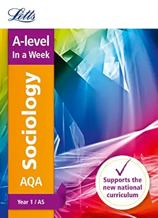 letts a level in a week new 2015 curriculum a a level sociology year 1 in a week 1st edition collins uk
