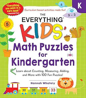 the everything kids math puzzles for kindergarten learn about counting measuring adding and more with 100 fun