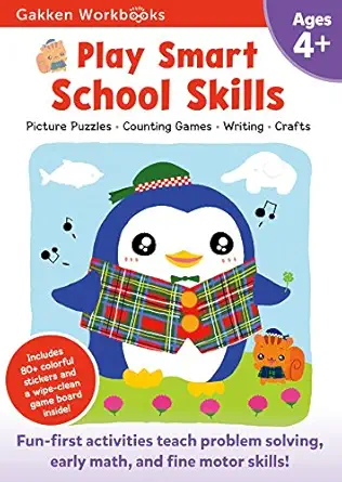 play smart school skills age 4+ play smart school skills age 4+ pre k activity workbook with stickers for