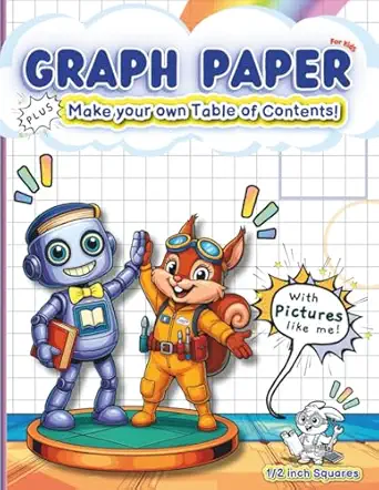 graph paper for kids 1/2 inch squares with pictures make your own table of contents and inventor challenge a