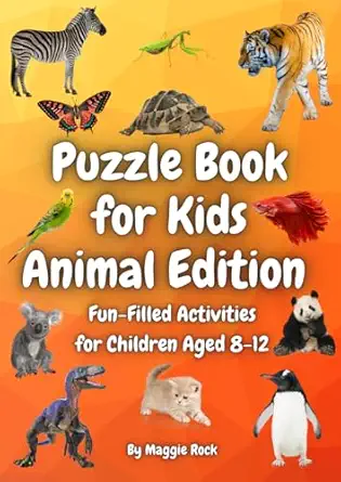 puzzle book for kids   fun filled activities for children aged 8 12 1st edition maggie rock 1915094801,