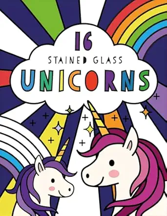 stained glass coloring unicorns 1st edition holly mcrowan ,emma smith ,hannah baldwin 1684640008,