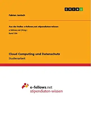 cloud computing und datenschutz 1st edition fabian janisch 3656042934, 978-3656042938