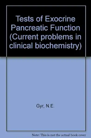 tests of exocrine pancreatic function 1st edition niklaus e gyr 3456802153, 978-3456802152