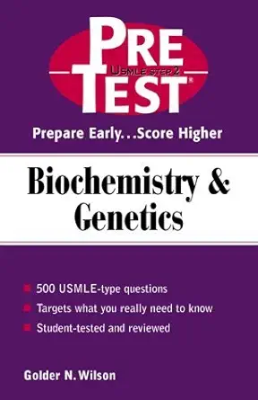biochemistry and genetics pretest self assessment and review 1st edition golder n wilson 0071375783,