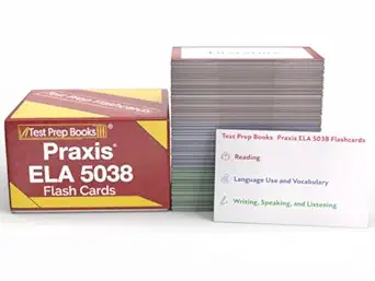 praxis english language arts 5038 content knowledge study cards praxis ela 5038 review and practice test