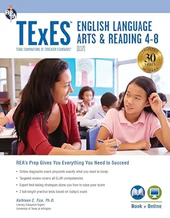 texes ela and reading 4 8 book + online 1st edition dr kathleen c tice ph d 0738688290, 978-0738688299