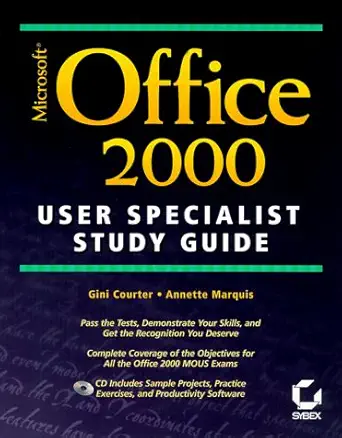 microsoft office 2000 user specialist study guide 1st edition gini courter 0782125743, 978-0782125740