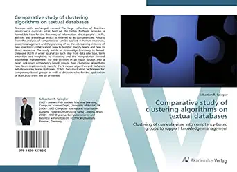 comparative study of clustering algorithms on textual databases clustering of curricula vitae into comptency