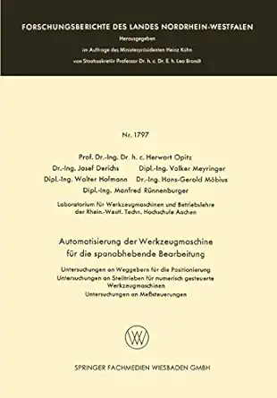 automatisierung der werkzeugmaschine fa 1/4r die spanabhebende bearbeitung untersuchungen an weggebern fa