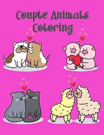 couple animals coloring coloring book pages of cute animals in love for hobby or relaxation suitable for kids