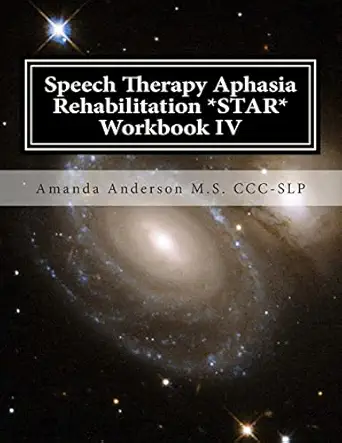 speech therapy aphasia rehabilitation star workbook iv activities of daily living for attention cognition