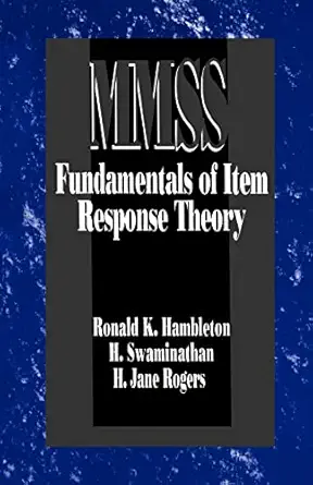 fundamentals of item response theory 1st edition ronald k hambleton 0803936478, 978-0803936478