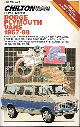 chiltons repair manual dodge plymouth vans 1967 88 1st edition chilton book company 0801978424, 978-0801978425