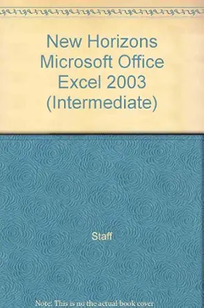 new horizons microsoft office excel 2003 1st edition staff 1423959302, 978-1423959304