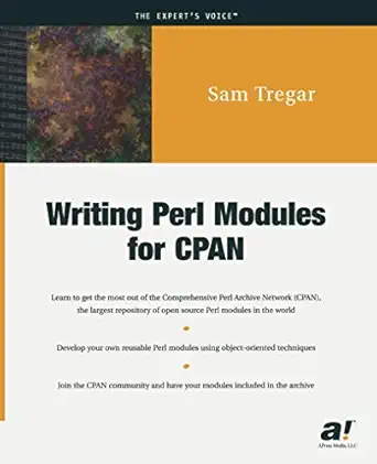 writing perl modules for cpan 1st edition sam tregar 159059018x, 978-1590590188