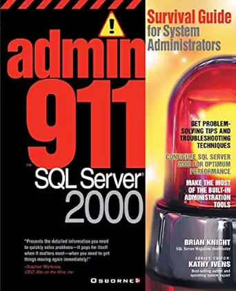 admin911 sql server 2000 1st edition brian knight 0072130970, 978-0072130973