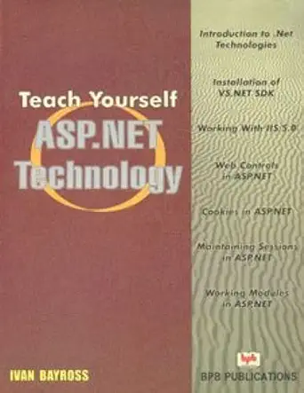 teach yourself asp net technology 1st edition ivan bayross 817656611x, 978-8176566117