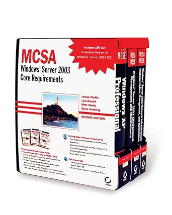 mcsa windows server 2003 core requirements 70 270 70 290 70 291 1st edition james chellis 0782144527,