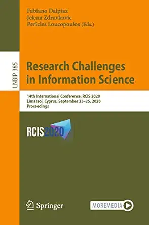 research challenges in information science 14th international conference rcis 2020 limassol cyprus september