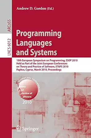 programming languages and systems 19th european symposium on programming esop 2010 held as part of the joint