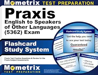 praxis english to speakers of other languages exam flashcard study system praxis test practice questions and