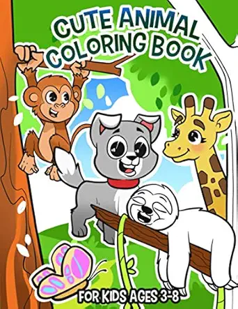 cute animal coloring book for kids ages 3 8 1st edition janelle mcguinness 0648309452, 978-0648309451