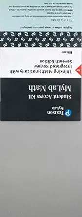 thinking mathematically with integrated review mylab math with pearson etext access code 1st edition robert