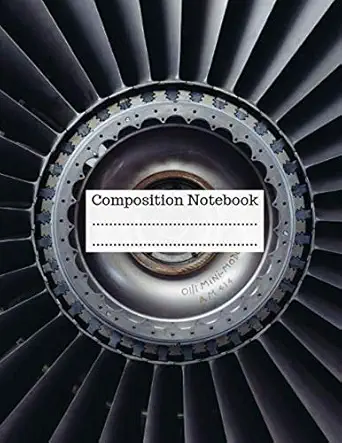composition notebook airplane turbofan engine journal diary technology engineering college ruled pages blank