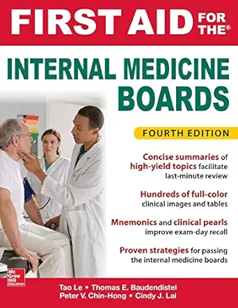 first aid for the internal medicine boards 1st edition tao le ,tom baudendistel ,peter chin hong ,cindy lai