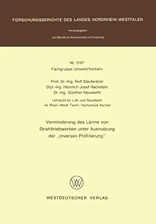 verminderung des la rms von strahltriebwerken unter ausnutzung der a inversen profilierunga 1st edition rolf