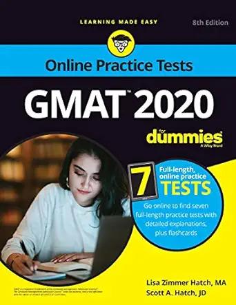 gmat for dummies 2020 book + 7 practice tests online + flashcards 1st edition lisa zimmer hatch ,scott a