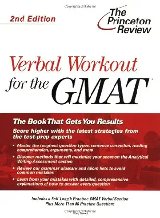 verbal workout for the gmat 1st edition princeton review ,doug french 0375764623, 978-0375764622
